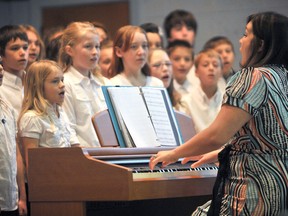 Members of Corunna's St. Joseph Junior Choir are shown in this file photo competiing at the 2012 Lambton County Music Festival. This year's festival runs April 20 to 24, and April 27 to 30 at several venues around Sarnia. File photo/ THE OBSERVER/ QMI AGENCY