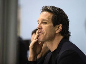 Toronto Maple Leafs' president Brendan Shanahan watches his team practise at the Mastercard Centre in Etobicoke on February 11, 2015. (Craig Robertson/Toronto Sun/QMI Agency)