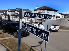 The McAllister neighbourhood where a man was beat up in his own home in Edmonton, Alta., on April 12, 2015. Perry Mah/Edmonton Sun/QMI Agency