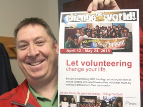 Bill Miklas is manager of volunteer services for the local United Way, which is once again running the annual Change the World youth volunteer challenge. The challenge asks local high school students to donate at least three hours of their time from April 12 to May 24. (Michael Lea/The Whig-Standard)