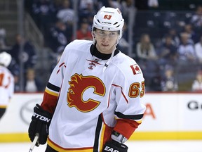 Calgary Flames forward Sam Bennett made his NHL debut against the Winnipeg Jets at the MTS Centre in Winnipeg on Saturday. (Kevin King/QMI Agency)