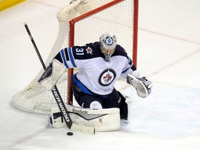 Winnipeg Jets goalie Ondrej Pavelec was named the NHL's second star of the week. (Marilyn Indahl-USA TODAY Sports)