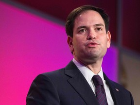 Senator Marco Rubio (R-FL) addresses the International Association of Firefighters delegates at IAFF Presidential Forum in Washington in this March 10, 2015 file photo. (REUTERS/Joshua Roberts/Files)