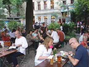 An economical beer-garden meal in Berlin will put you elbow to elbow with locals. RICK STEVES PHOTO