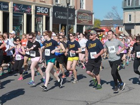 The popular event Run Around The Square will return May 10. Approximately 300 participants will flock to Goderich’s downtown core. (Dave Flaherty/Goderich Signal Star)