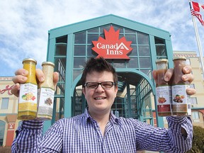 Peter Fehr of Gourmet Inspiations displays some of his products that will be part of LoveLocalMB. The event will be held April 30 at the Canad Inns on Regent. (Brian Donogh/Winnipeg Sun)