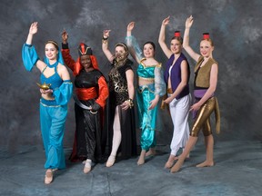 enie (Danessa Beaudoin), Jafar (Rebeca Sigouin), Arabian Queen (Sara Pudim), Jasmine (Emma Wiseman), Aladdin (Kelsey Barrette), Abu (Kianna Barrette).