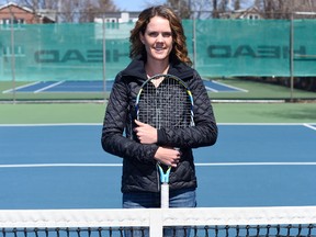 Chloe Wilson, at the Kingston Tennis Club on Tuesday, is looking for local interest in starting an indoor tennis facility in Kingston. (James Paddle-Grant/For The Whig-Standard)