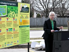 Jay Stanford, the City of London’s director of environment, fleet and solid waste, speaks during a news conference in London April 14, 2015. CHRIS MONTANINI\LONDONER\POSTMEDIA NETWORK