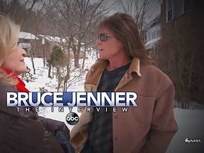 Bruce Jenner speaks with Diane Sawyer for an exclusive interview airing April 24. (Screen shot)