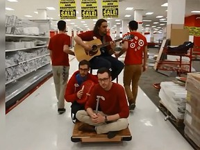 Target employees in Victoria, B.C., bid farewell to the store by performing the Semisonic song Closing Time. (YouTube screengrab)