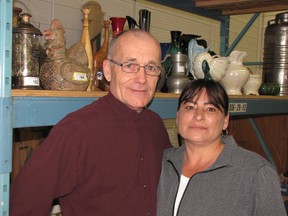 John Benedict and his wife Monica Wright have launched Maple City Auction Services, holding a grand opening at their Richmond Street location in Chatham on Tuesday. (Blair Andrews/Chatham This Week)
