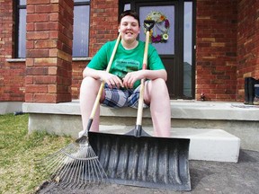 Tyler Irvine, founder of The Turd Burglar, shows off the tools of the trade at his Woodstock, Ont. home. (HEATHER RIVERS/Postmedia Network)