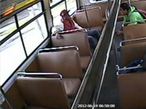 Treyvonne Willis and Tremaine Sam-Kelly on a city bus the morning of Kaila Tran's murder.