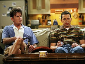 Charlie Sheen (L) and Jon Cryer in an episode of Two and a Half Men.

(Courtesy)