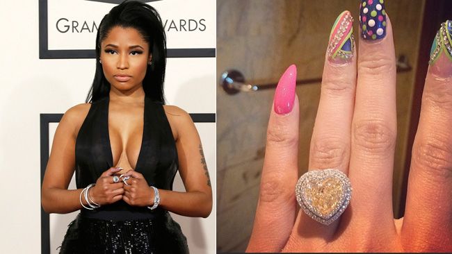 Nicki Minaj's giant engagement ring and other famous bling