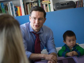 MP Pierre Poilievre announced changes to the child tax credit at the Sandy Hill Child Care centre Wednesday. Wider guidelines means more parents benefit. (DANI-ELLE DUBE/OTTAWA SUN)