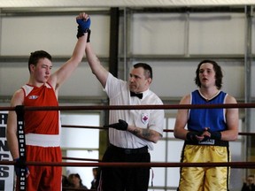 The Heritage Park Pavilion in Stony Plain hosted the 2015 Alberta Boxing Championships from April 11 to 12. Two local boxers competed in the tournament, with Dylan Meldrum (above) winning gold and Michael Roberts winning silver in their weight classes. - Mitch Goldenberg, Reporter/Examiner