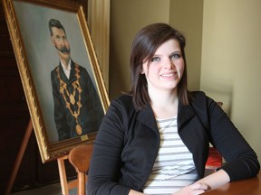 Katie Stewart, a public relations student at Loyalist College, is interning in the cultural services department at city hall and was recently awarded a prestigious scholarship. THURS., APR. 16, 2015 KINGSTON, ONT. MICHAEL LEA THE WHIG STANDARD