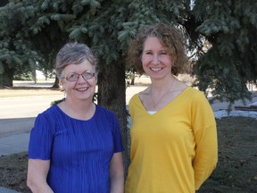 Meda Weir (left) is the founder of MOMS Canada, a faith-based charity that helps single moms get back on their feet. Starting May 5, Weir and Allyson Relf (right), the executive director of MOMS Canada will become familiar faces at the Family Connection Centre in Stony Plain. - Karen Haynes, Reporter/Examiner