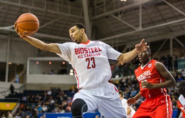 Jamal Murray (left) during action at the Biosteel All-Canadian high school basketball game in Toronto on Tuesday April 14, 2015. (Ernest Doroszuk/Toronto Sun/Postmedia Network)