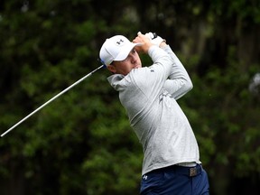 Jordan Spieth watches a tee shot on the 15th hole during the second round of the RBC Heritage at Harbour Town Golf Links on April 17. (Streeter Lecka/AFP)