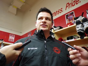 Sheldon Keefe was named OHL coach of the year. MICHAEL PURVIS/POSTMEDIA NETWORK FILES