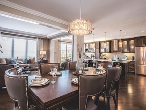 The kitchen-dining area from a Mattamy model home.