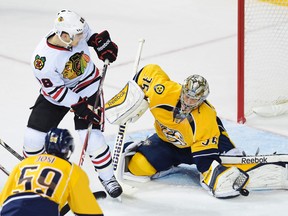 Predators goalie Pekka Rinne sees Wednesday's loss as a positive because it ensures the series returns to Nashville for Game 5. (USA TODAY SPORTS)