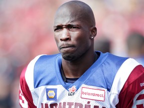 Montreal Alouettes wide receiver Chad Johnson during a game against the Calgary Stampeders in Calgary on June 28, 2014. (Al Charest/Calgary Sun/QMI Agency)
