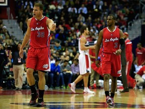 Blake Griffin (left) has a key matchup against Kawhi Leonard of the Spurs in their first-round series. (AFP)