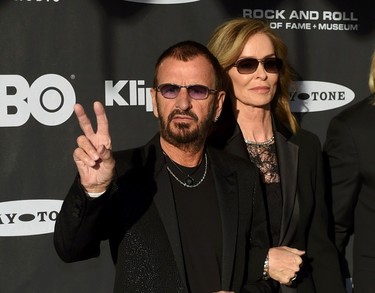 Musician Ringo Starr and his wife Barbara Bach arrive for the 2015 Rock and Roll Hall of Fame Induction Ceremony in Cleveland, Ohio April 18, 2015. REUTERS/Aaron Josefczyk