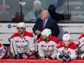 Barry Trotz behind the bench for the Washington Capitals. (Postmedia Network files)