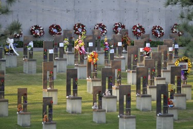 The Field of Empty Chairs is seen during the 20th Remembrance Ceremony, the anniversary ceremony for victims of the 1995 Oklahoma City bombing, at the Oklahoma City National Memorial and Museum in Oklahoma City, Oklahoma April 19, 2015. REUTERS/Nick Oxford