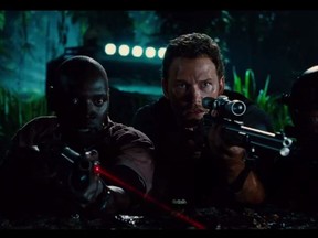 Jurassic World star Chris Pratt hunts the Indominus Rex in new 'Jurassic World' trailer. (YouTube/Universal Pictures)