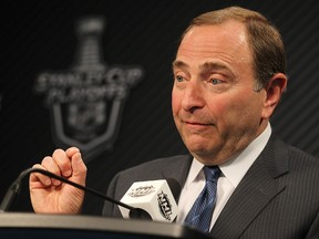 NHL commissioner Gary Bettman says there's no place else he'd rather be than Winnipeg, to soak up some NHL playoff atmosphere.
