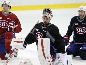 Montreal Canadiens goalie Carey Price practises at the St. Jovite Arena on Tuesday ahead of Game 4 against the Ottawa Senators. (Chris Hofley/Ottawa Sun)