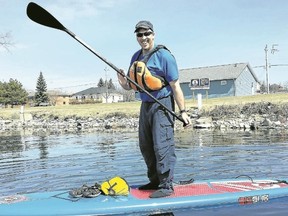 Submitted photo
Spring has sprung and with perfect conditions on the Trent River, Harold Tripp, Trenton Rowing and Paddling Club paddling director, couldn't wait for the docks to go in before getting on to one of the club's stand up paddle boards. The club is inviting residents to come out and give it a try at TRPC's Spring Open House on Sunday, May 31 from 9 a.m. to 1 p.m. at Kiwanis Park in Trenton.