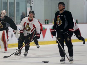 Ottawa Senators skate during practice at the Bell Sensplex in Ottawa Tuesday April 21, 2015. Tony Caldwell/Postmedia Network