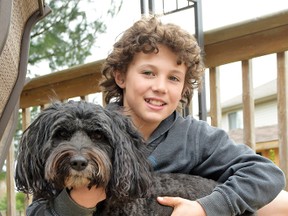 Eleven-year-old Brandon Balazs and Eddie. (CHRIS ABBOTT/TILLSONBURG NEWS)