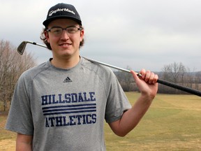 Peter Beneteau, of Odessa, at his home course, Camden Braes Golf and Country Club. Beneteau has accepted a golf scholarship at HIllsdale College in Michigan. (Steph Crosier/The Whig-Standard)