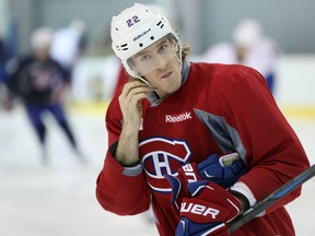 Montreal Canadiens forward Dale Weise practises at the St. Jovite Arena on Tuesday ahead of Game 4 against the Ottawa Senators. (Chris Hofley/Ottawa Sun)​
