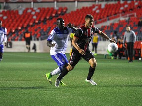 (April 22, 2015) Fury defenseman, Ryan Richter, keeps the ball in bounds during play. Joel Watson/Ottawa Sun/PostMedia Network