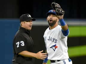 Things got a little heated between Jose Bautista and the Orioles on Tuesday night. (Dan Hamilton-USA TODAY Sports)