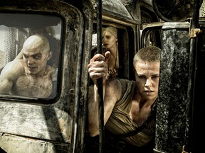 Charlize Theron plays Imperator Furiosa in Mad Max: Fury Road, opening May 15. Courtesy of Warner Bros.