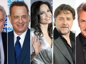 5 Oscar-winning actors turned directors including Robert De Niro, Tom Hanks, Angelina Jolie, Russell Crowe and Sean Penn. (File photos by Reuters and WENN.com)