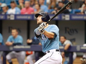 Rays’ Steven Souza leads his team with four home runs, 11 RBIs, 15 hits and four stolen bases. (USA TODAY SPORTS/PHOTO)