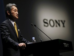 Sony Corp's president and chief executive officer Kazuo Hirai speaks during a corporate strategy meeting at the company's headquarters in Tokyo, in this Feb. 18, 2015 file photo.   REUTERS/Issei Kato/Files