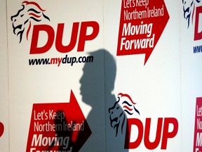 An image of Democratic Unionist Party signage. REUTERS/Cathal McNaughton