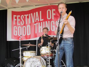 Drummer Steve McGlove and Sam McDougall of the band SM are shown in this file photo performing at a past Festival of Good Things in Sarnia. The festival is one of 10 local groups that recently received funding from Lambton's Creative County Fund. (File photo/THE OBSERVER/ POSTMEDIA NETWORK)